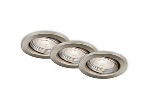 4002707378396 - LED Einbauleuchte BRILONER LEUCHTEN SWING 5 W 460 lm IP23 matt-nickel Metall inkl 3x GU10 Dimmbar 3er Set Ø 86 cm