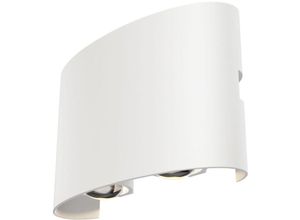 4255596716972 - Licht-erlebnisse - Wandleuchte außen Metall led IP54 h 8 cm Up Down Weiß warmweißes Licht 3000 k 400 lm Modern