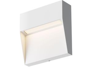 4255596716743 - Licht-erlebnisse - Außenleuchte Wand led Aluminium IP54 Weiß eckig warmweiß 3000 k 100 lm Modern Außenlampe