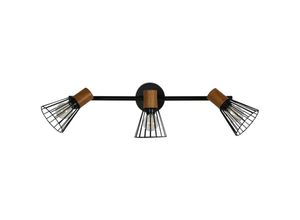 7350118412626 - Atticus Beleuchtung Wandlampe 485x165x15cm Stahl schwarz Holz