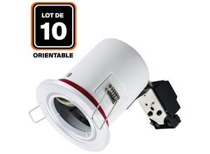 9504981895620 - Europalamp - 10 Supports Spot bbc Orientable Blanc IP20 avec Douille GU10