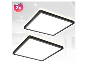 4057722012329 - Bklicht - 2x led Deckenlampe Panel indirekt ultraflach Deckenleuchte Wohnzimmer Flur schwarz