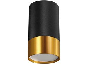 4255596688934 - Licht-erlebnisse - Deckenstrahler Aluminium GU10 ø 55 cm rund Aufputz in Schwarz Gold Deckenspot