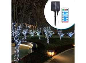 9412302787489 - 80M 800 led Solar Lichterkette IP44 8 Modi Innen Außen WeihnachtenParty Garten Hochzeit Wasserdicht Beleuchtung Deko Kaltweiß - Tolletour