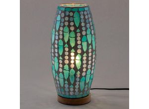 8433933345030 - Signes Grimalt - Mosaik-Tischlampe im indischen Stil in Grün mit Glas und Holz 8433933345030 - Signes Grimalt - Mosaik-Tischlampe im indischen Stil in Grün mit Glas und Holz