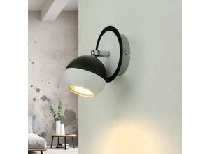 4255596686473 - Wandlampe verstellbar Schwarz Weiß GU10 Kugelschirm rund Modern Spot Lampe Wand