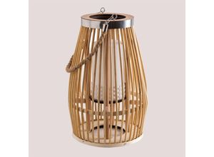 8435719319914 - Kabellose Outdoor LED-Tischlampe Izamal Rattan - pvc Natürlich - Natürlich Warmes Weiß - Sklum