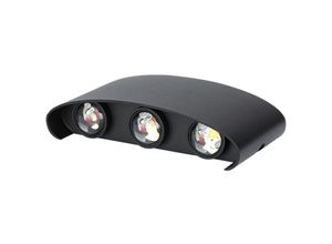 3800157678377 - V-tac - Semi-ovale LED-Wandleuchten - Bridgelux - Schwarz - IP65 - 5W - 630 Lumen - 3000K - Zwart