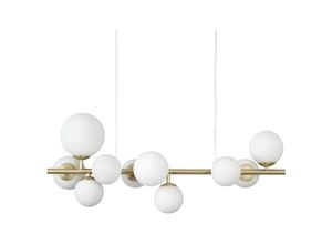 8021696283791 - Ideal Lux Lighting - Ideal Lux perlage 10 Light Linear Globe Pendelleuchte Messing