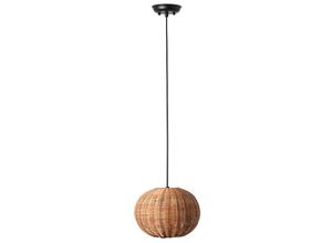 8421776245143 - Faro Barcelona - Faro haka Schwarz Rattan Globe Pendelleuchte 25cm 2700K