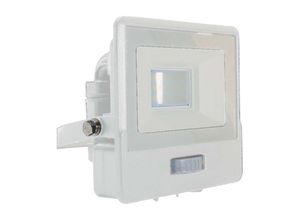 3800157661287 - Vtac - LED-Flutlichtstrahler mit PIR-Sensor - Samsung - IP65 - Weiß - 10W - 735 Lumen - 6500K - 5 Jahre - Modell Nr - VT-118S-W