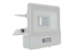 3800157661515 - Vtac - LED-Flutlichtstrahler mit PIR-Sensor - Samsung - IP65 - Weiß - 10W - 735 Lumen - 4000K - 5 Jahre - Modell Nr - VT-118S-1-W