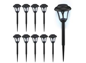 4052025974022 - Solarlampen 10er Set led Solarlicht mit Erdspieß hd 39 x 11 cm moderne Gartenbeleuchtung draußen schwarz - Relaxdays 4052025974022 - Solarlampen 10er Set led Solarlicht mit Erdspieß hd 39 x 11 cm moderne Gartenbeleuchtung draußen schwarz - Relaxdays