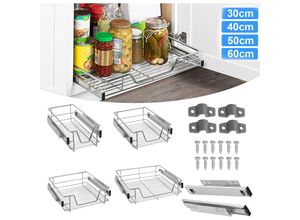 0765351587494 - Hengmei - Teleskopschubladen Körbe Teleskopschublade Korbauszug Schrankauszug Küchenschublade 20KG Tragkraft Geeignet für 50cm Schränke(4 Stück) 0765351587494 - Hengmei - Teleskopschubladen Körbe Teleskopschublade Korbauszug Schrankauszug Küchenschublade 20KG Tragkraft Geeignet für 50cm Schränke(4 Stück)