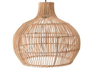 5056667084049 - Privatefloor - Rattan-Deckenlampe - Boho-Bali-Design-Pendelleuchte - Elan Naturfarben - Metall Rattan - Naturfarben