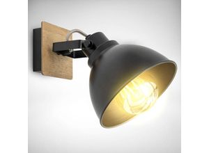 4057722008544 - Bklicht - led Wandlampe Retro Wandspot Vintage Wandleuchte Holz Industrie Wohnzimmer Flur