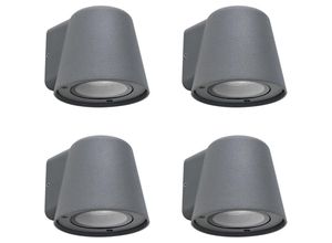 8445386842356 - Forlight - Cone - 4 Apliques de Pared Exterior de 1 Foco GU10 con IP44 de Color Negro