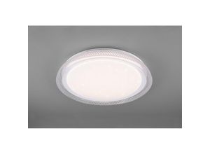 4017807454161 - Reality Leuchten - Dimmbare led Deckenlampe heracles Fernbedienung Ø50cm h 6cm Weiß Kristall-Optik