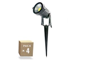 8435402562467 - Paket 4 Scheinwerfers LED Stiftcho Garten 5W 421Lm 3000ºK 40000H [SL-SL-C10-5W-WW-PK4-AP] - Warmweiß