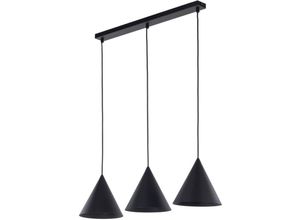 4255596700629 - Licht-erlebnisse - Pendelleuchte Metall h max 120 cm Schwarz E27 3-flammig länglich Retro