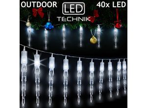 4250525304565 - - led Lichterkette Eiszapfen Eisregen Innen Außen Weihnachtsbeleuchtung 10 Eiszapfen x 4 LEDs Kaltweiß