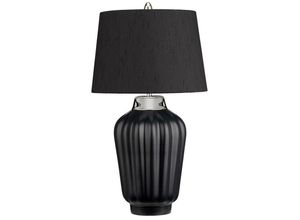 5024005665519 - Lighting qn-bexley-tl-bkpn quintiesse Tischleuchte Bexley E27 60W Keramik schwarz Nickel poliert  Kunstseide schwarz silber H562cm Ø30cm dimmbar