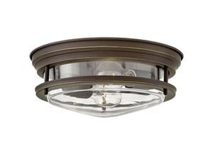 5024005668718 - Lighting qn-hadrian-fs-oz-clear quintiesse Deckenleuchte Hadrian E27 2x40W IP44 Stahl Bronze ölgerieben Glas klar H117cm Ø305cm dimmbar - Elstead