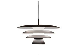 7391534064167 - - DaVinci 50cm Modern Dome Pendelleuchte Flach Schwarz 1x E27