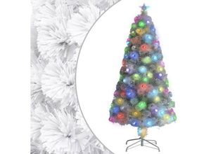 8720286361818 - Vidaxl - Künstlicher WeihnachtsbaumKunstbaum mit led Weiß 120 cm Glasfaser