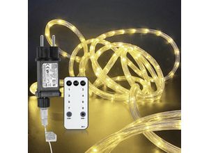 9460565086818 - TolleTour LED Lichterschlauch LED Lichterkette 8 Modi IP65 Wasserdicht Lichtschlauch Außen Garten Party Weihnachten Deko Warmweiß 20M - Warmweiß