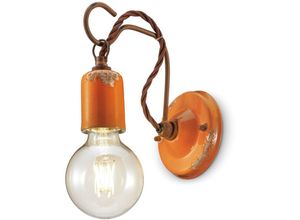 4255596710369 - Wandleuchte Metall E27 H 18 cm Orange Shabby Antik Vintage Wandlampe