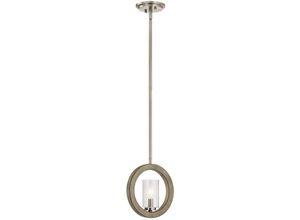 4255596732330 - Licht-erlebnisse - Hängelampe Metall Glas h max 1278 cm in Silber Grau Antik E14 rund Vintage Hängeleuchte