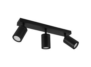 4255596689269 - Licht-erlebnisse - Deckenstrahler Metall verstellbar IP44 Schwarz GU10 3-flammig länglich Spot Lampe Decke