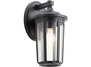 4255596729590 - Licht-erlebnisse - Außenwandleuchte Glas Aluminium E27 IP44 h 371 cm Schwarz Vintage Wandleuchte außen