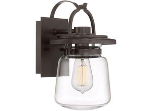 4255596730190 - Licht-erlebnisse - Wandleuchte außen Aluminium Glas h 296 cm IP44 in Bronze dunkel E27 Vintage Außenwandlampe 4255596730190 - Licht-erlebnisse - Wandleuchte außen Aluminium Glas h 296 cm IP44 in Bronze dunkel E27 Vintage Außenwandlampe