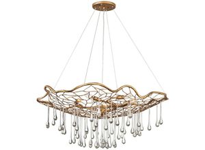 4255596734457 - Licht-erlebnisse - Pendelleuchte Metall E14 914 cm breit h max 3366 cm in Gold rund Modern Hängeleuchte