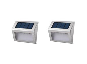 3760119732816 - lumisky 2er-Set LED-Edelstahl-Solarleuchten Wally - (B)10 x (H)8 x (T)3 cm