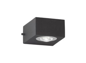 4003694303743 - Fischer & Honsel 30374 Wandleuchte HELSINKI LED 2x2W IP54 Metall schwarz Acryl klar B83cm H53cm 3000K