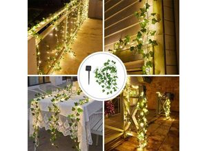 7427273887085 - Efeu Lichterkette Girlande 2m mit 20LEDs LED-Lichterkette Blatt-Lichterkette Dekoration für Party Hochzeit Garten Zimmer Innen - Unho