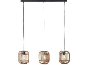 4004353347559 - Lampe Woodrow Pendelleuchte 3flg hellbraun 3x A60 E27 60W geeignet für Normallampen (nicht enthalten) Kabel kürzbar - braun - Brilliant