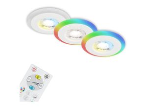 4002707424178 - Leuchten skill color led 3er Set Einbauleuchten 3x led Fernbedienung Dimmbar 5 w 460 lm Kunststoff Weiß - Briloner