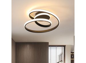 0967435616636 - Moderne LED-Deckenleuchte 36W Deckenlampe 4000LM Kreatives Design in Helix-Form für Wohnzimmer Schlafzimmer Küche Balkon - Schwarz - Warmweißes