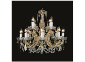 5056013658276 - Impex Lighting - Impex Marie Theresa Maria Therese 12-Licht-Kristallgold-Kronleuchter mit mehreren Armen