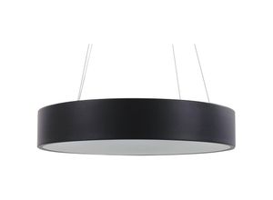 4251682281317 - Led Hängelampe Schwarz Stahl u Acryl ø 60 cm Rund Ringform mit Langem Kabel Modern für Flur Küche Esstisch Wohnküche Hohe Decken Innenräume