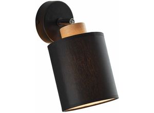 4004353391583 - Lampe Vonnie Wandspot schwarz holzfarbend Metall Holz Textil 1x A60 E27 25WNormallampen (nicht enthalten) - schwarz - Brilliant