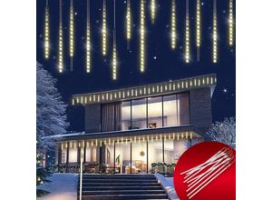 4250525370751 - MONZANA® Lichterkette Meteorschauer 480 LED Außen Wasserdicht 10 Röhre je 50 cm Innen Weihnachten Eisregen Regenlichterkette Weihnachtsbeleuchtung