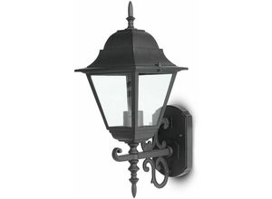 3800157617802 - Wandlamp Landhausstil E27 XL - Schwarz - Geeignet für E27 - IP44 für innen und außen - Außenwandleuchte - Klassisch