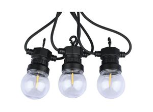 3800157678575 - Oberleitung 5 m mit 10 Mini-Globus-Glühlampen led 4 w schwarze Farbe mit 3000 k Transformator - V-tac