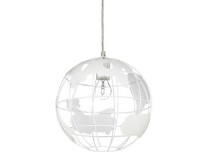 4052025961503 - Hängeleuchte Kugel Pendelleuchte im Globus Design höhenverstellbare Deckenlampe aus Metall ø 30 cm weiß - Relaxdays