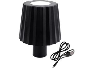 4262371537745 - Akku Touch Flaschenleuchte geriffelt 14 x 10 cm - schwarz - Flaschenlicht warm und kalt weiß zum Aufstecken - Deko Flaschen Lampe Tischleuchte